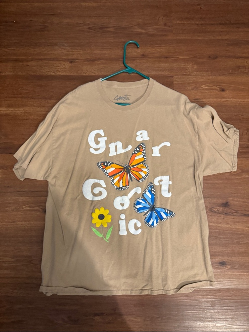 Graphic Butterfly Tee - Tan